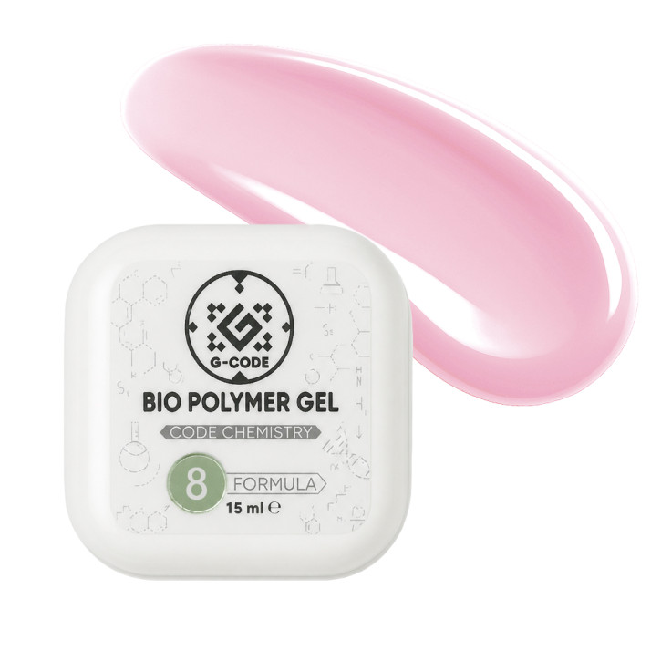 Bio Polymer Hard Gel #8 від G-CODE — твердий біополімерний гель нового покоління для моделювання та нарощування нігтів